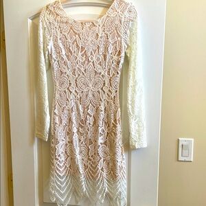 🆕 Charlotte Russe Elegant  Lace White Dress in size M